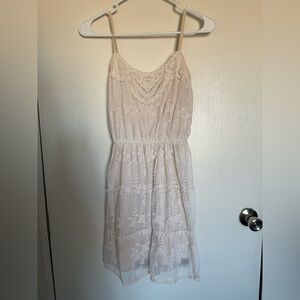 Pinky Cream Lace maxi dress